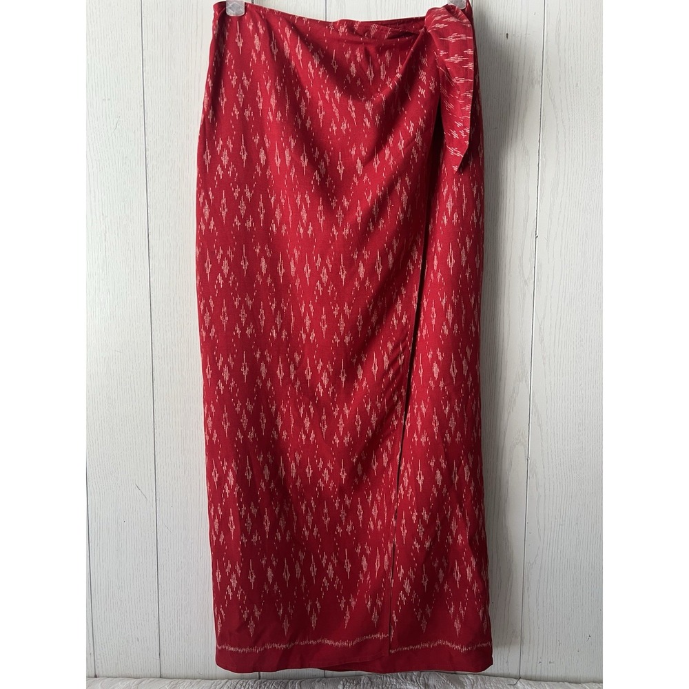 Vintage Lauren Ralph Lauren Wrap Maxi Skirt 8 Silk & Cotton Southwestern Aztec